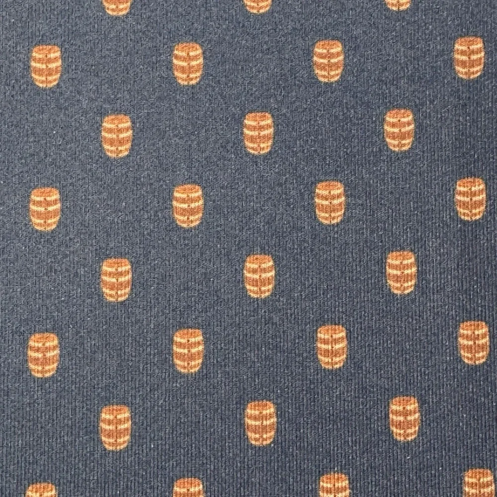 Turtleson Shirt Men L Dark Blue All Over‎ Barrel Graphic Print Short Sleeve